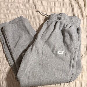 Nike Men’s Gray Fleece Joggers with White Swoosh